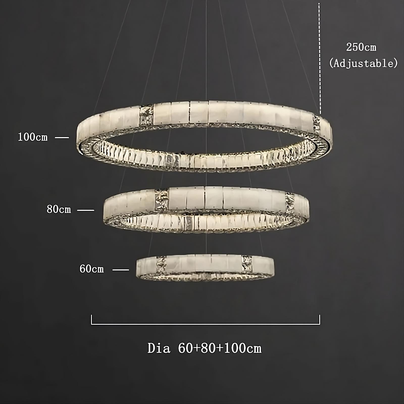 Natural Crystal Round chandelier - Hera House for dining room view 9