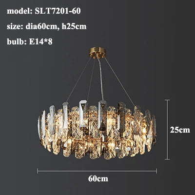 Crystal Round chandelier - Eden House for dining room view 10