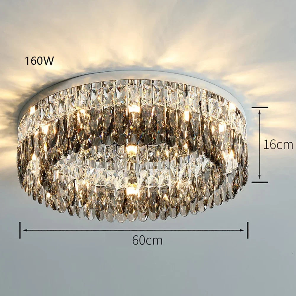 Clear Crystal Round chandelier - Rhea Bay for dining room view 10