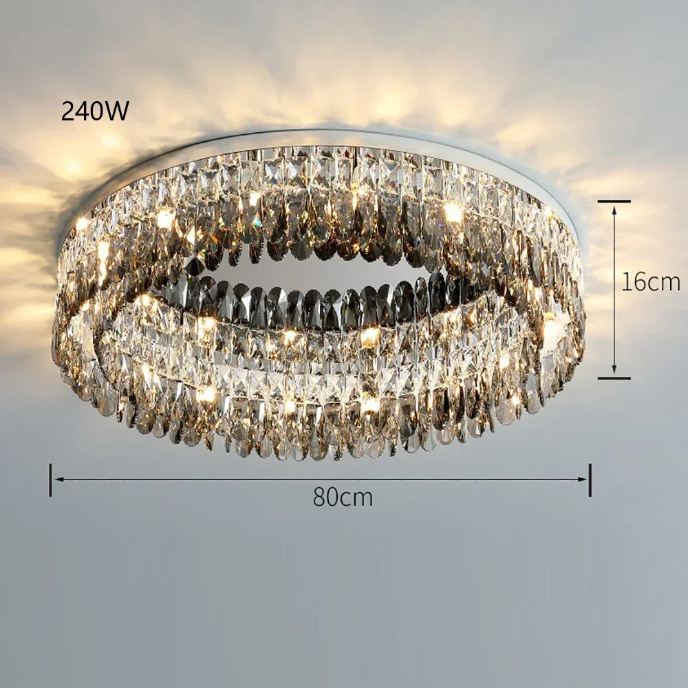 Clear Crystal Round chandelier - Rhea Bay for dining room view 11