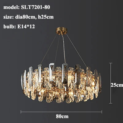 Crystal Round chandelier - Eden House for dining room view 11