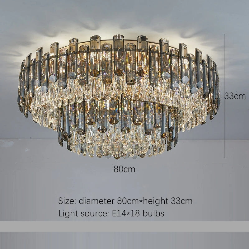 Clear Crystal Tiered chandelier - Aria Bay for dining room view 6