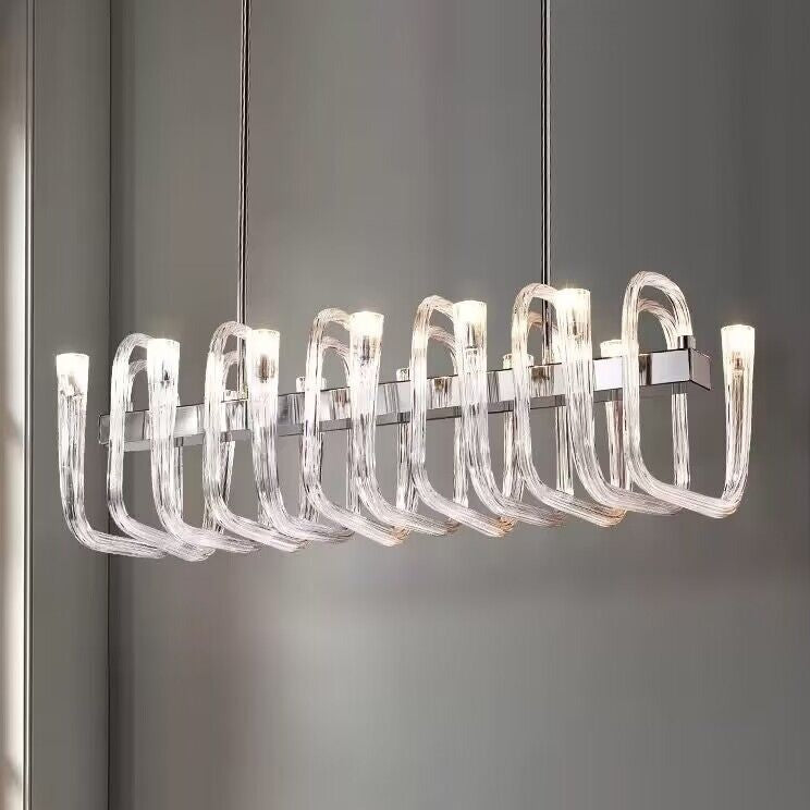 Glass chandelier - Jessa Court for dining room view 3
