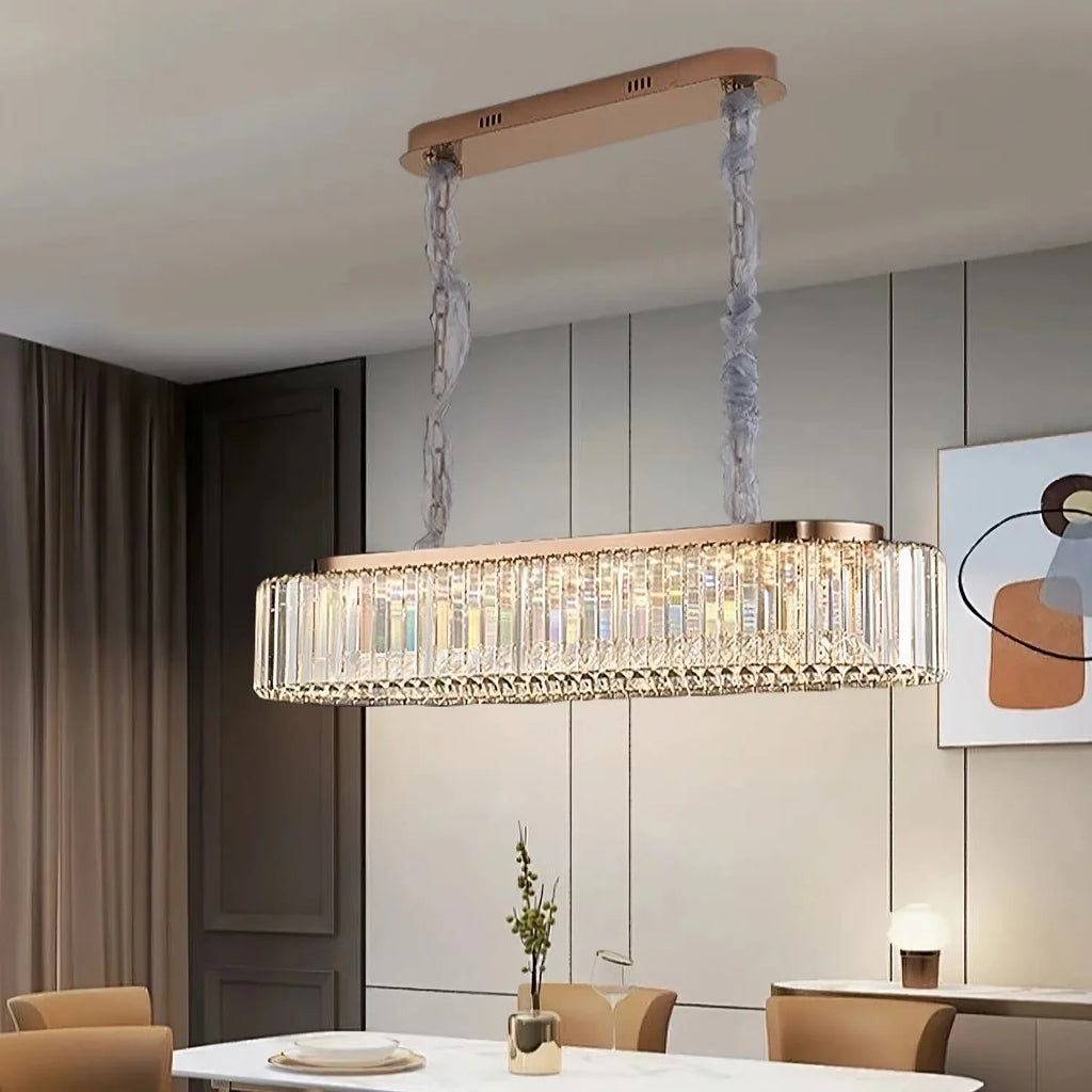 White Crystal chandelier - Siena Bay for dining room view 3
