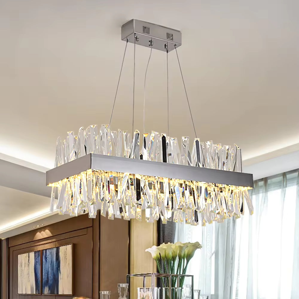 Clear Crystal chandelier - Maren Court for dining room view 3