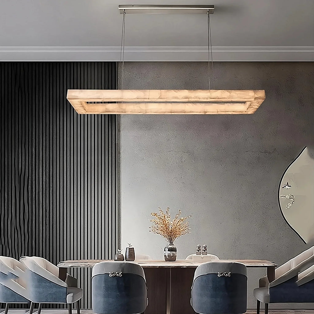 Natural Steel Linear chandelier - Verona Bay for dining room view 2