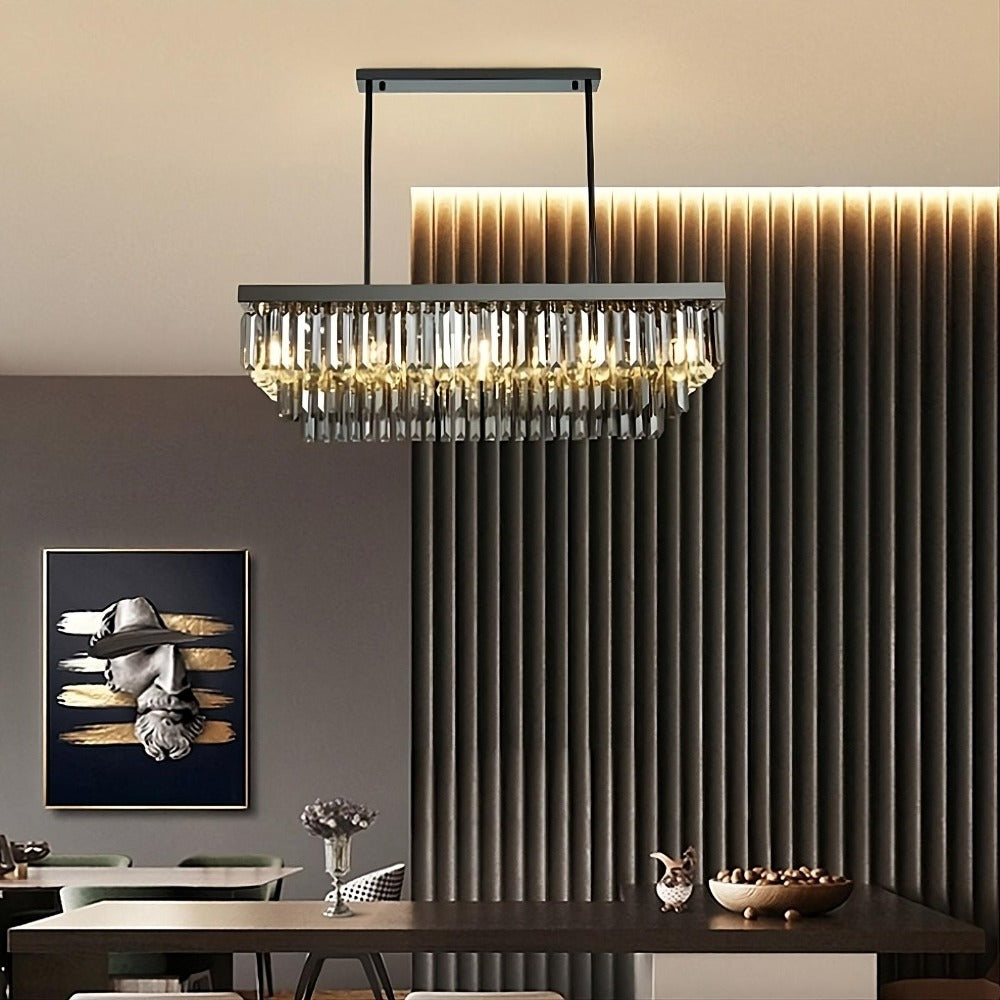 Smoke Crystal chandelier - Opal Lane for dining room view 2