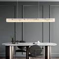 Natural Steel Linear chandelier - Zinnia Lane for dining room view 1