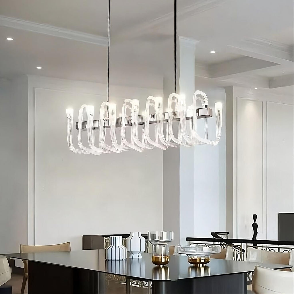 Glass chandelier - Jessa Court for dining room view 2