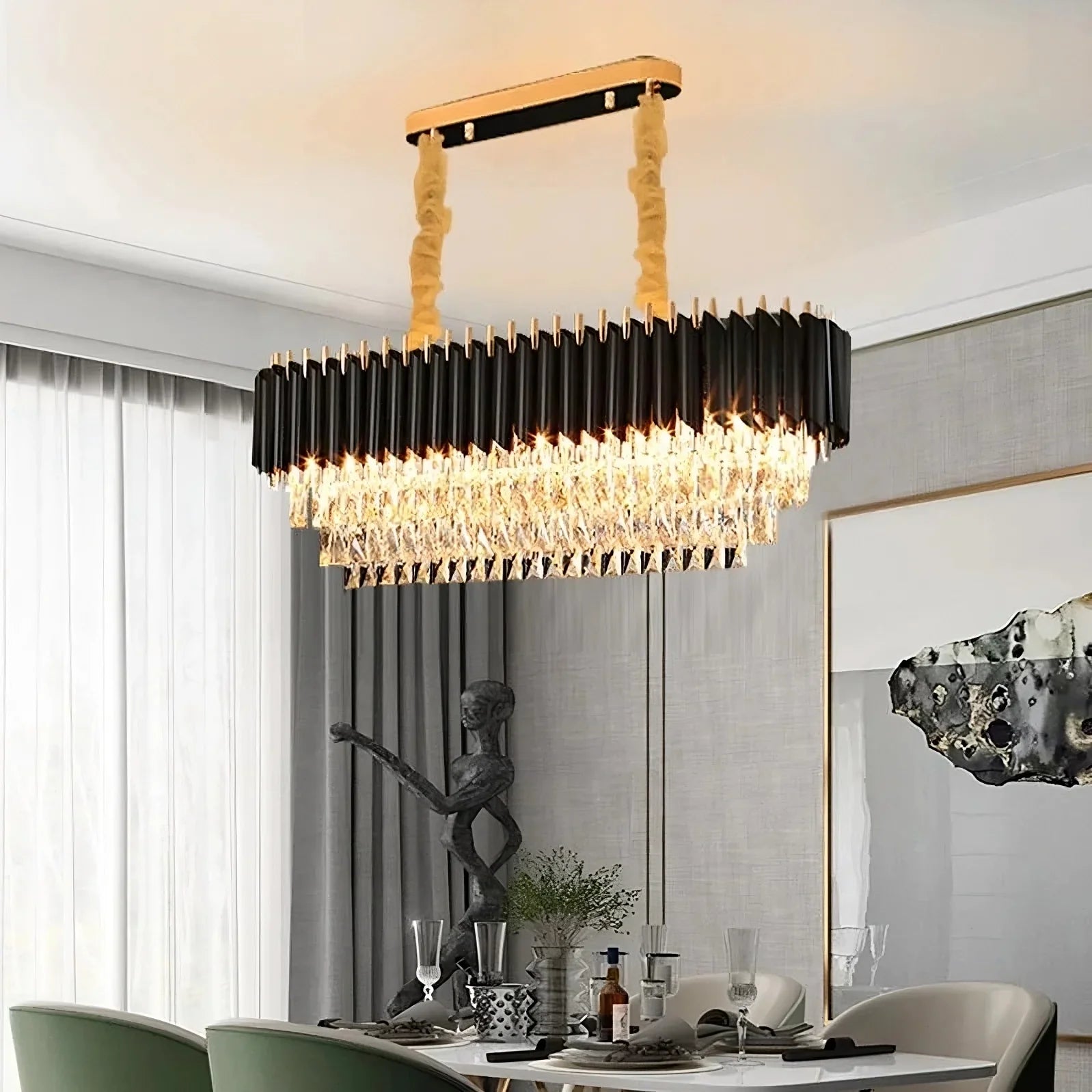 Clear Crystal chandelier - Uma Bay for dining room view 2