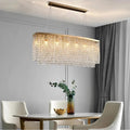 Gold Crystal chandelier - Linnea Bay for dining room view 1