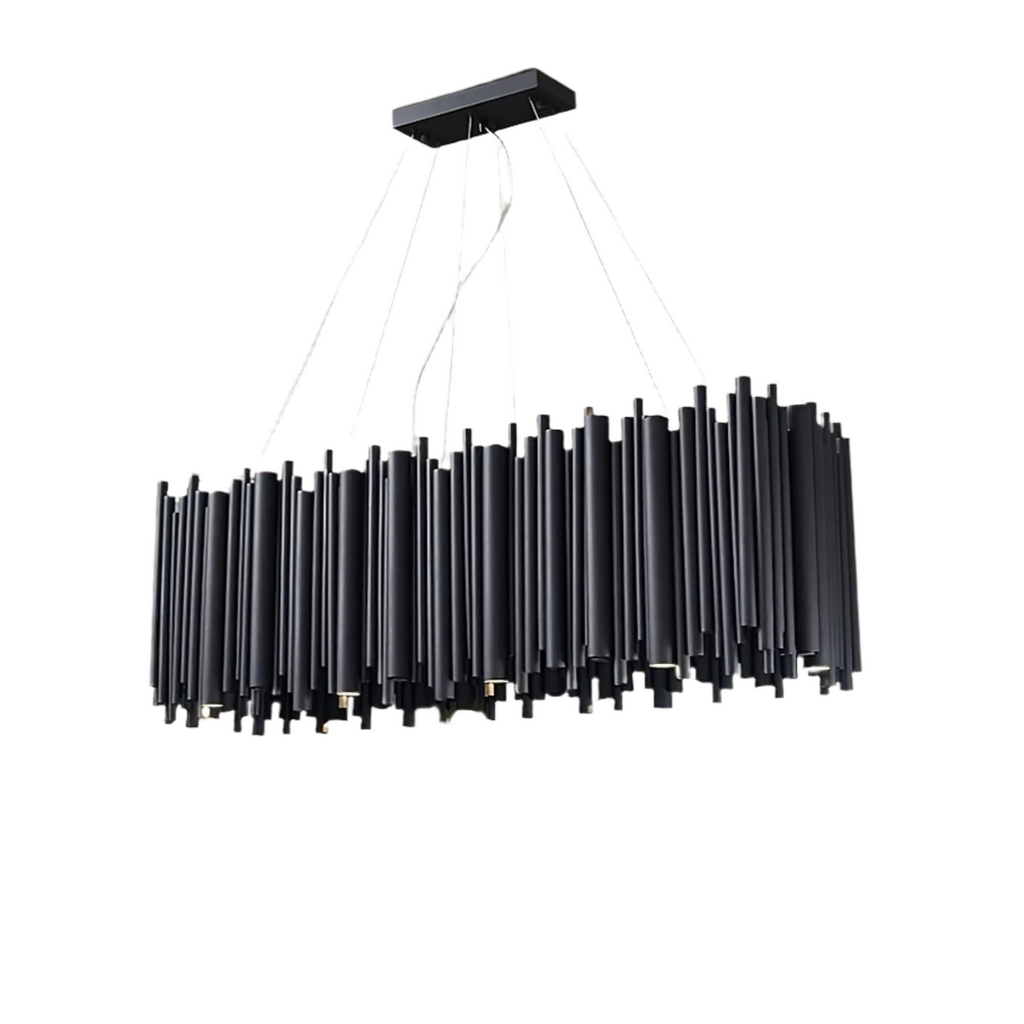 Black Steel Linear chandelier - Briar Lane for dining room view 5