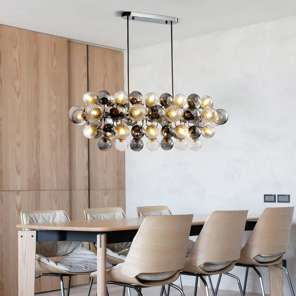 Glass Round chandelier - Kaia Bay for dining room view 1