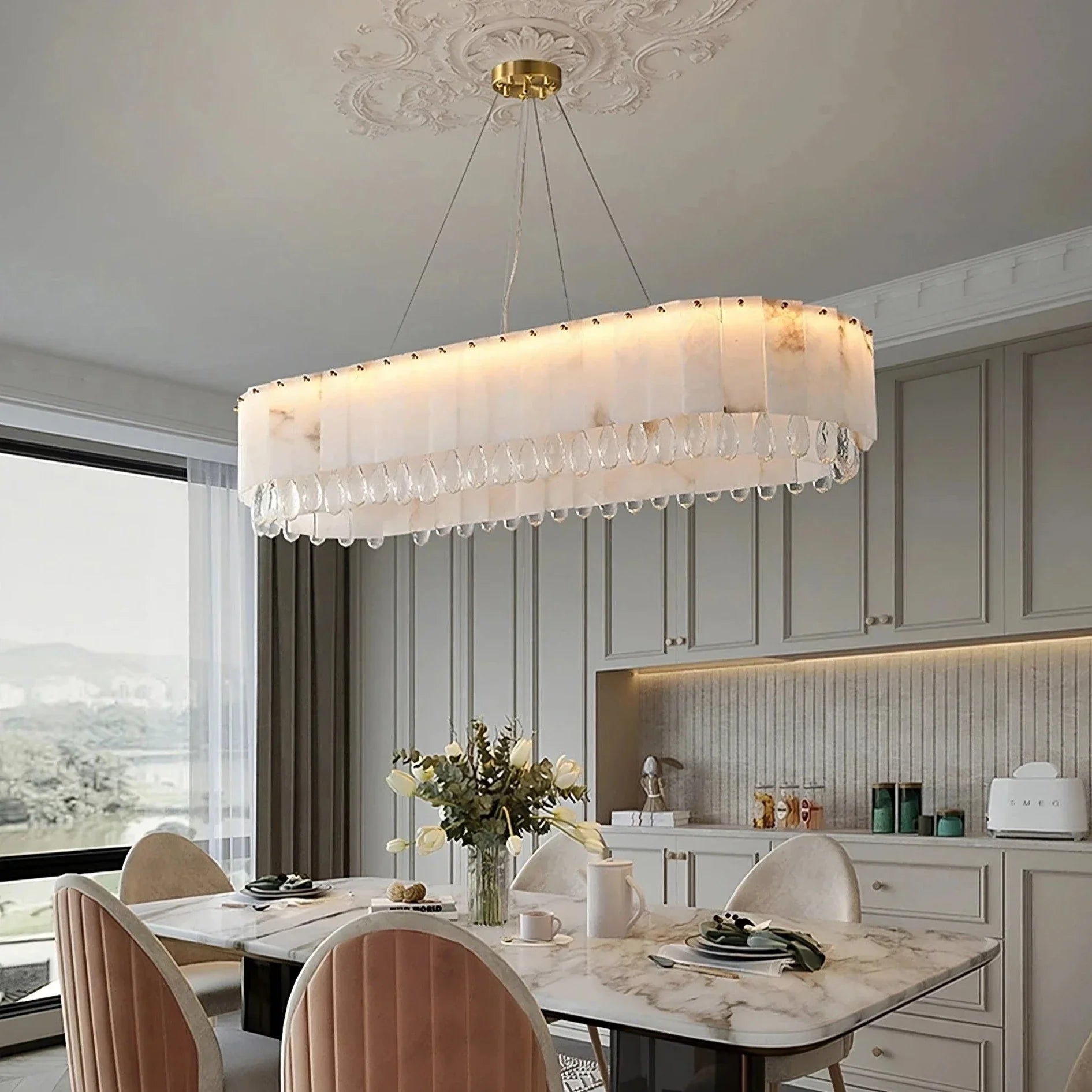 Clear Crystal chandelier - Rosa Lane for dining room view 2