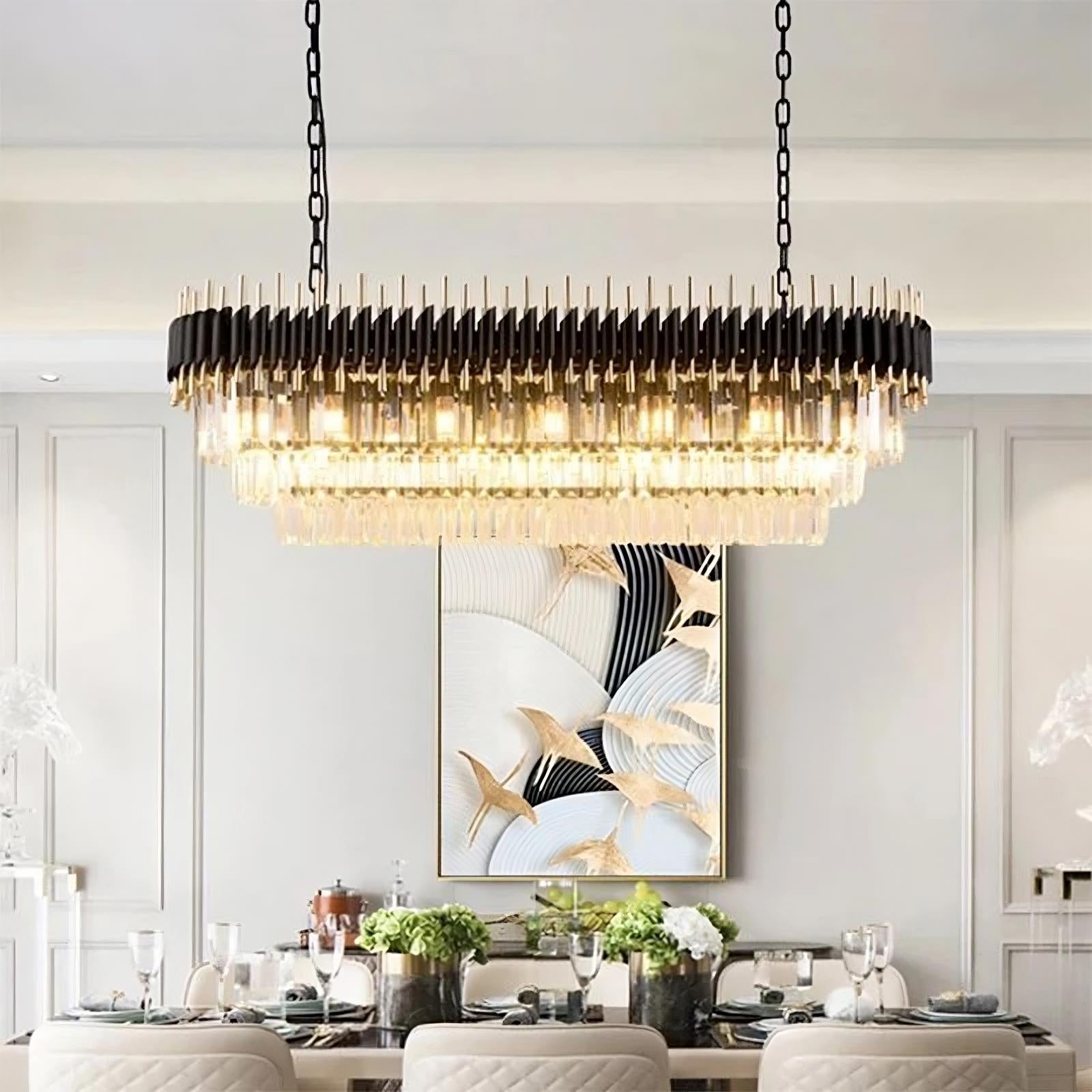 Clear Crystal chandelier - Uma Bay for dining room view 1