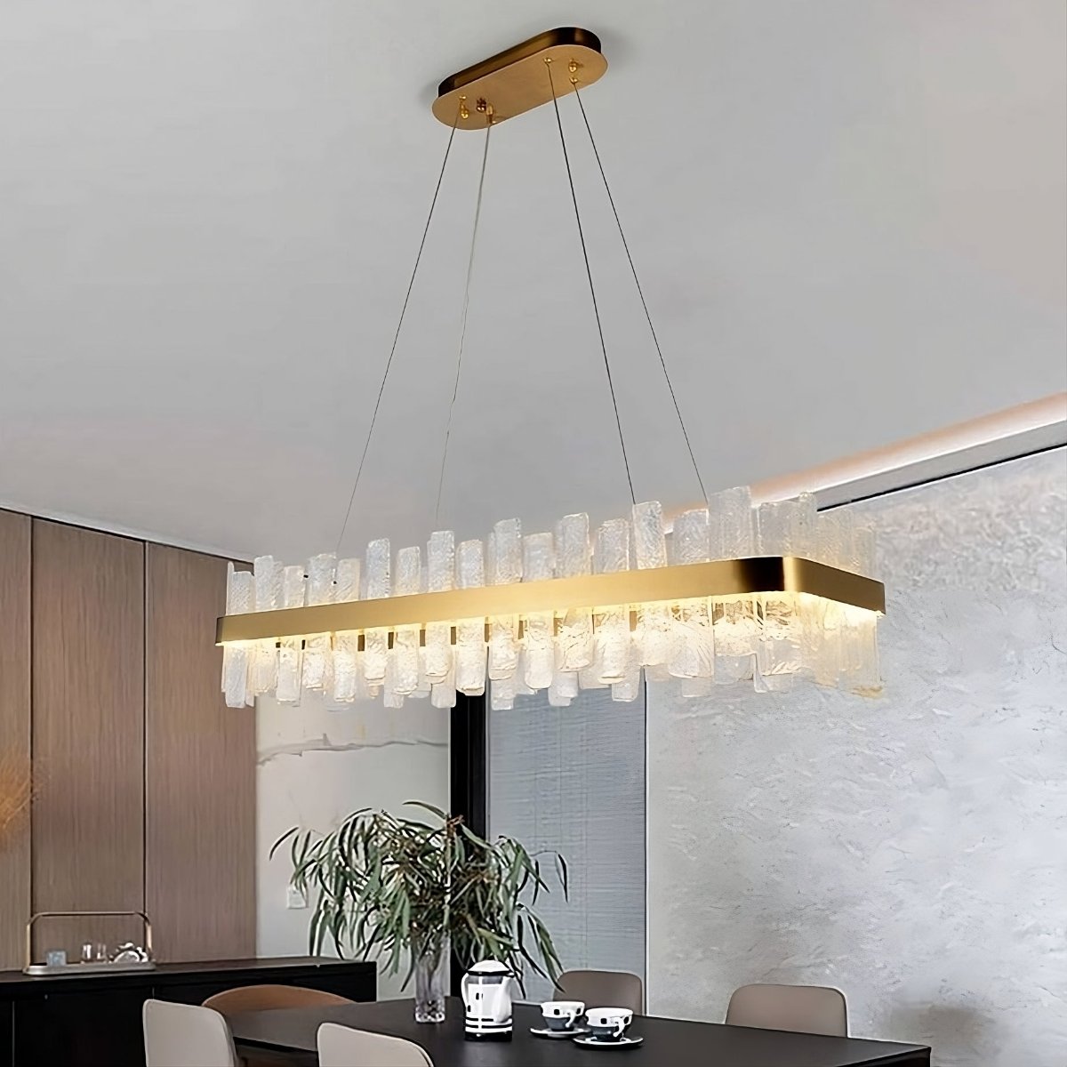 Gold Glass chandelier - Lyra Lane for dining room view 2