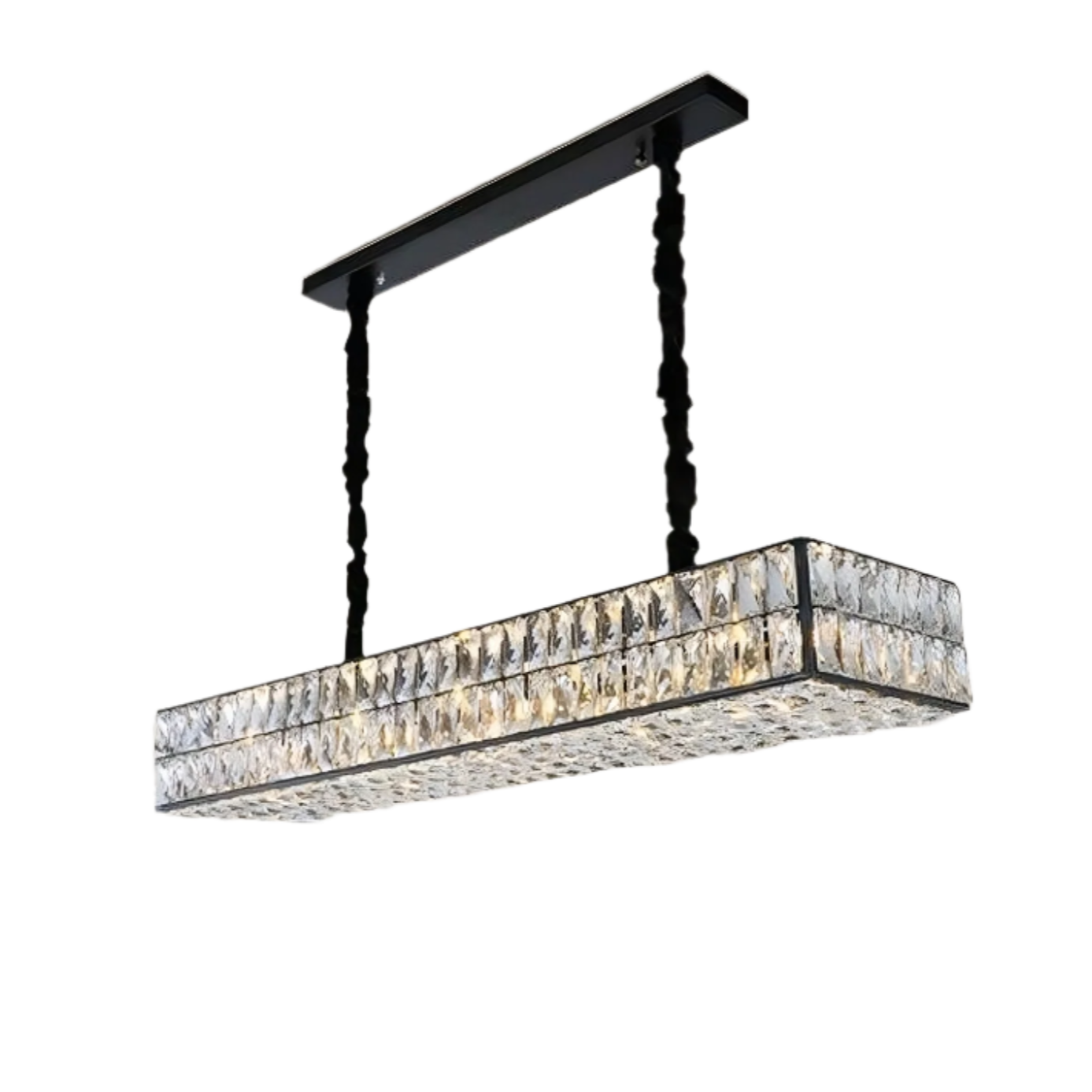 Black Crystal Linear chandelier - Orion Lane for dining room view 8