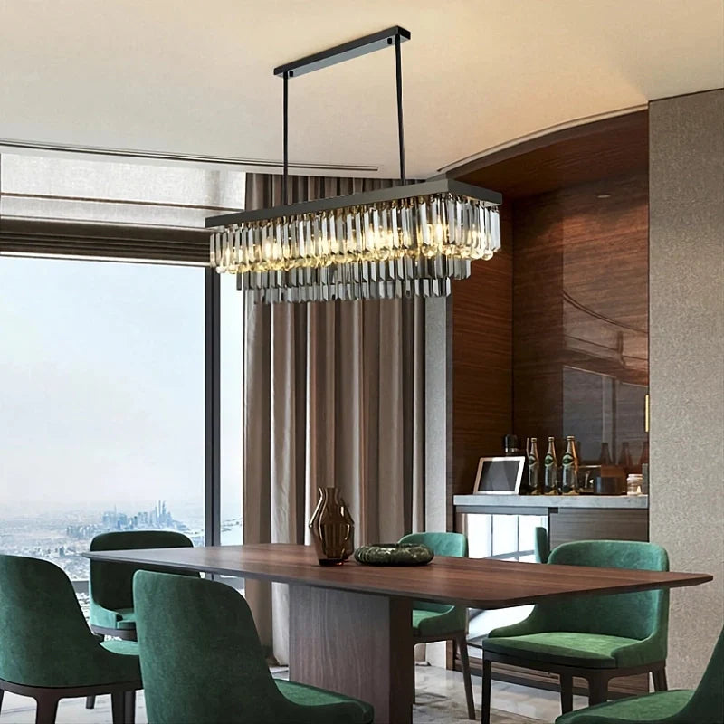 Smoke Crystal chandelier - Opal Lane for dining room view 3