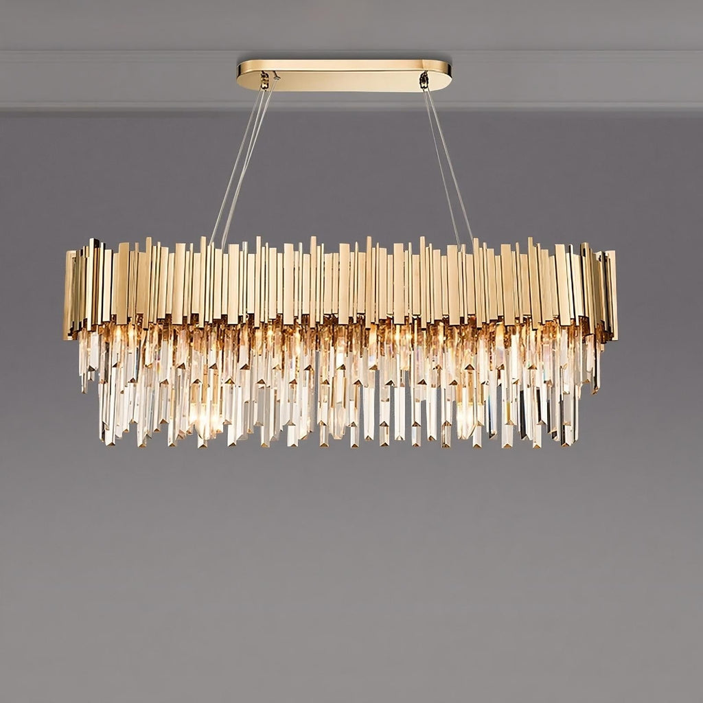 Clear Crystal Round chandelier - Aurelia Lane for dining room view 8