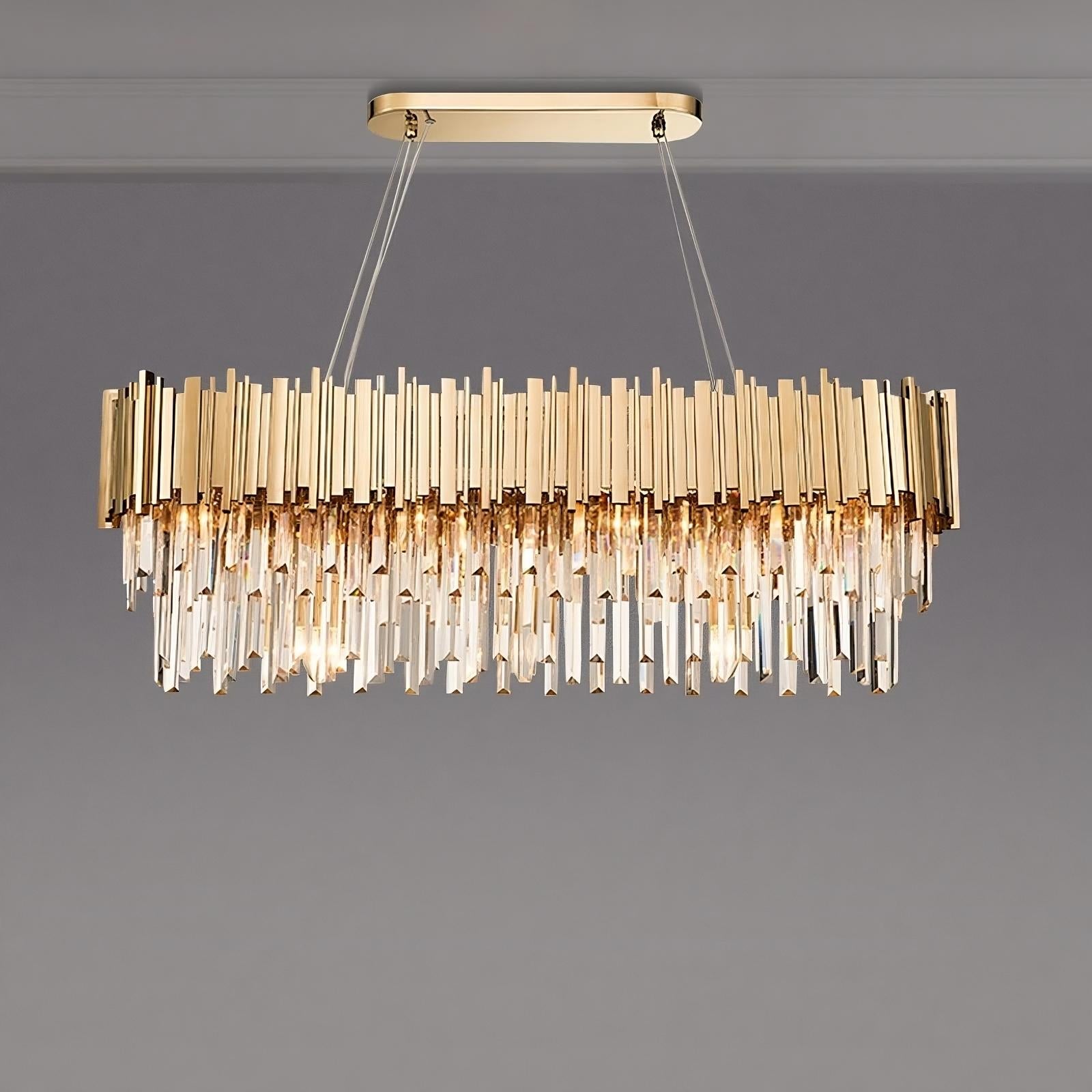 Clear Crystal Round chandelier - Aurelia Lane for dining room view 8