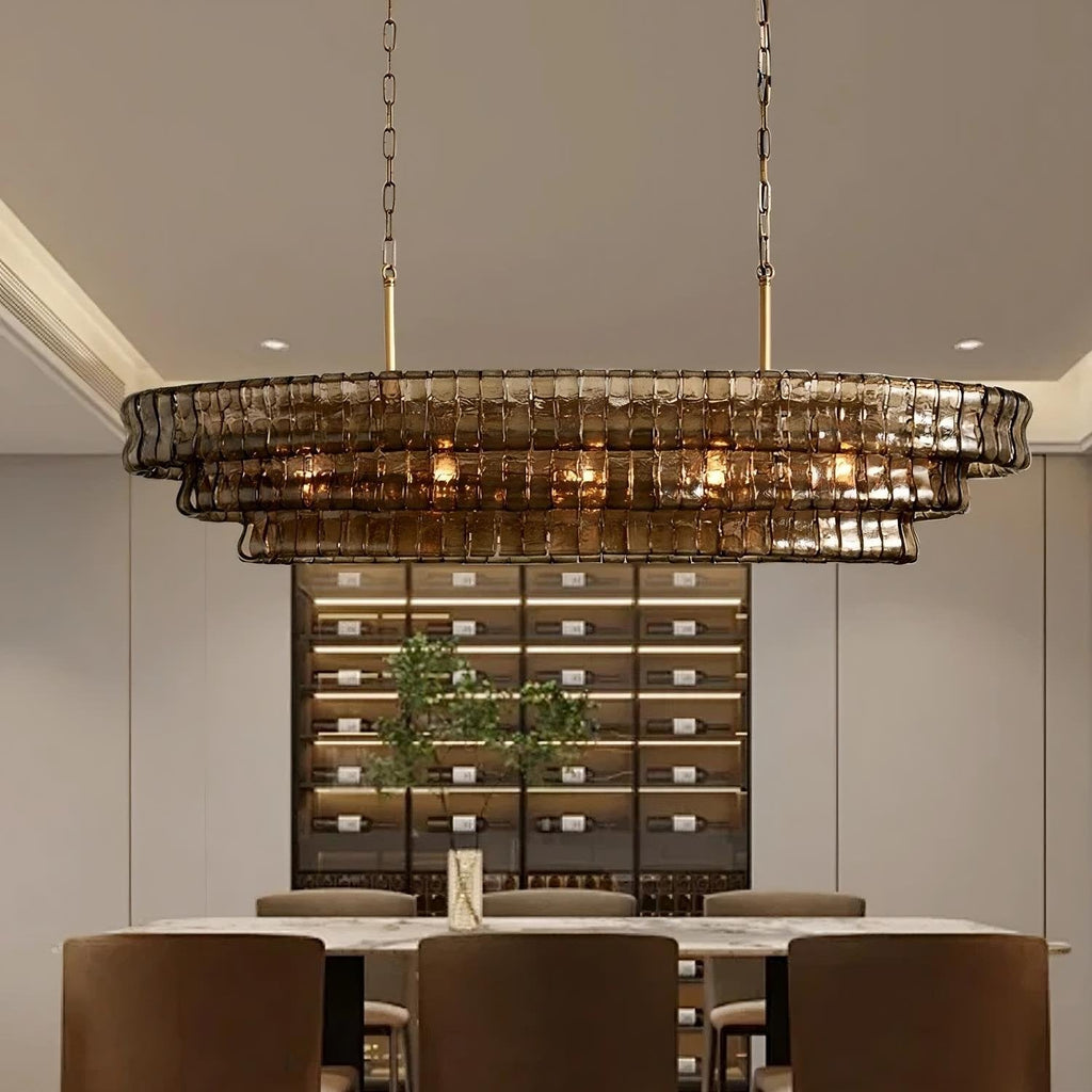 White Crystal chandelier - Mira Arc for dining room view 4