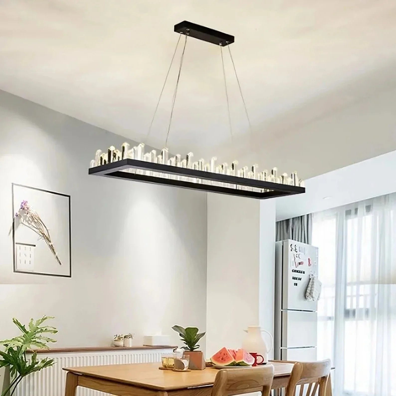 Black Crystal chandelier - Gilda Bay for dining room view 3