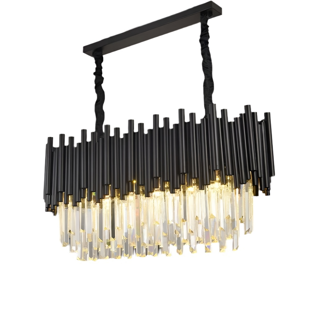 Chrome Crystal Round chandelier - Flora Lane for dining room view 6