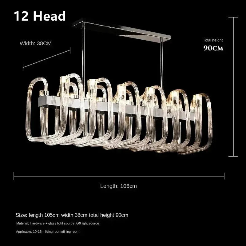 Glass chandelier - Jessa Court for dining room view 7