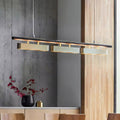 Brass Iron Linear chandelier - Talia Lane for dining room view 1