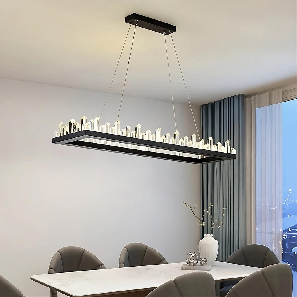 Black Crystal chandelier - Gilda Bay for dining room view 1