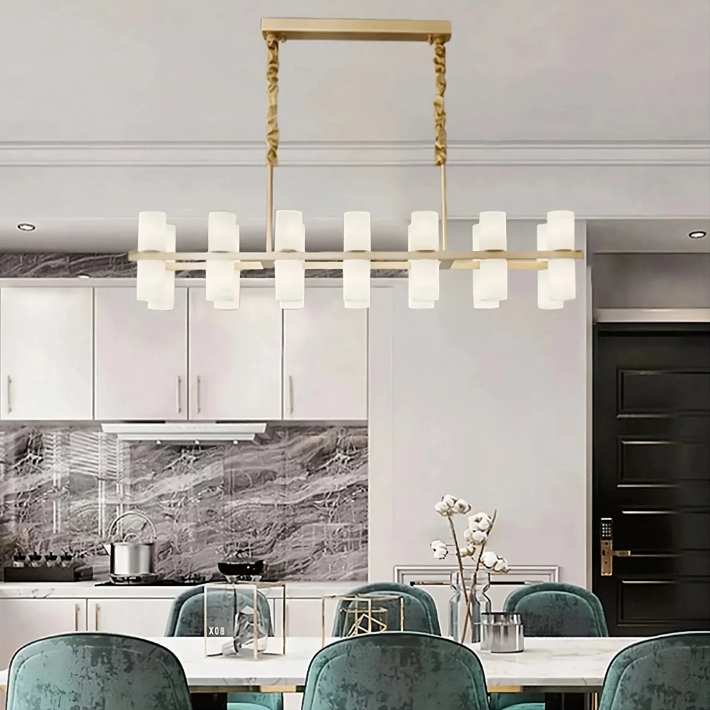 White Metal chandelier - Nysa House for dining room view 4
