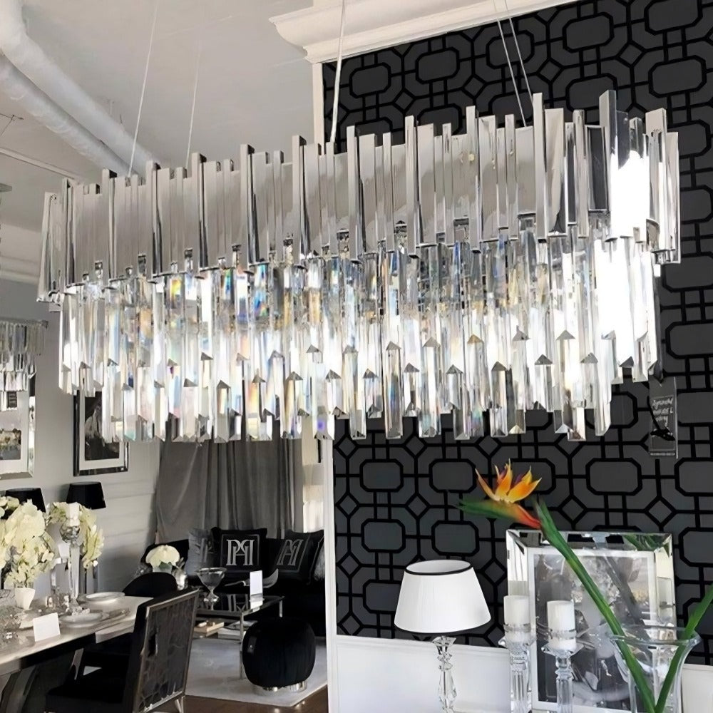 Clear Crystal chandelier - Lyra House for dining room view 1