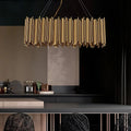Gold Steel chandelier - Lumen Lane for dining room view 1