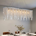 Gold Crystal Linear chandelier - Aria Lane for dining room view 1