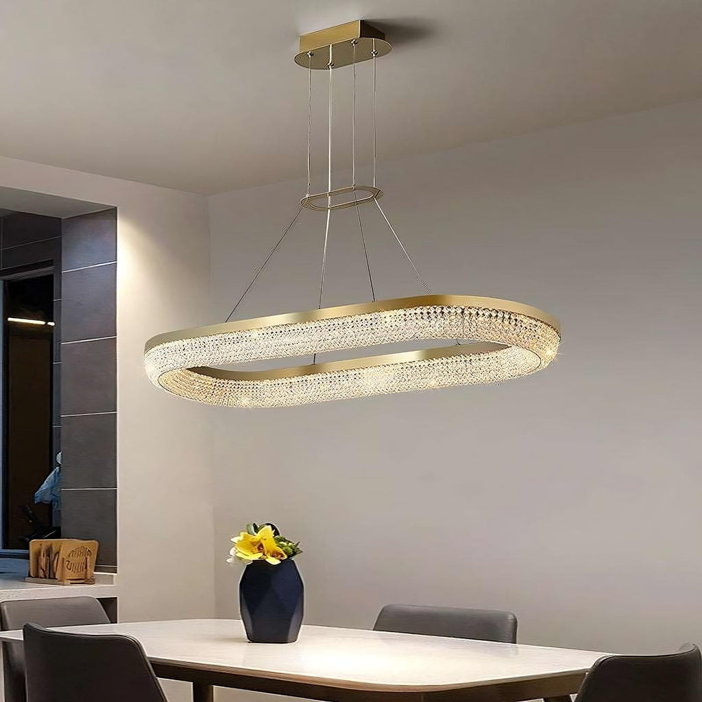 Clear Crystal Linear chandelier - Nerea House for dining room view 1