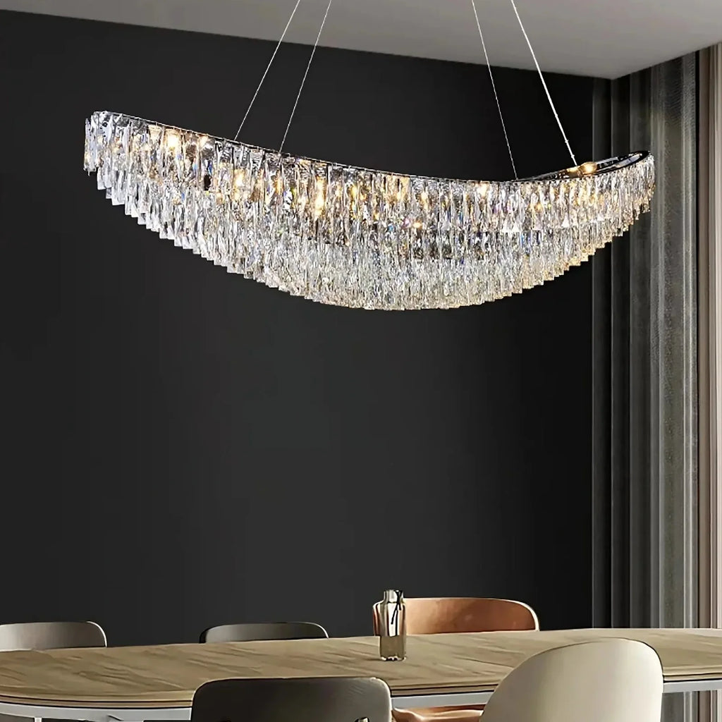 Clear Crystal Round chandelier - Iris Lane for dining room view 1