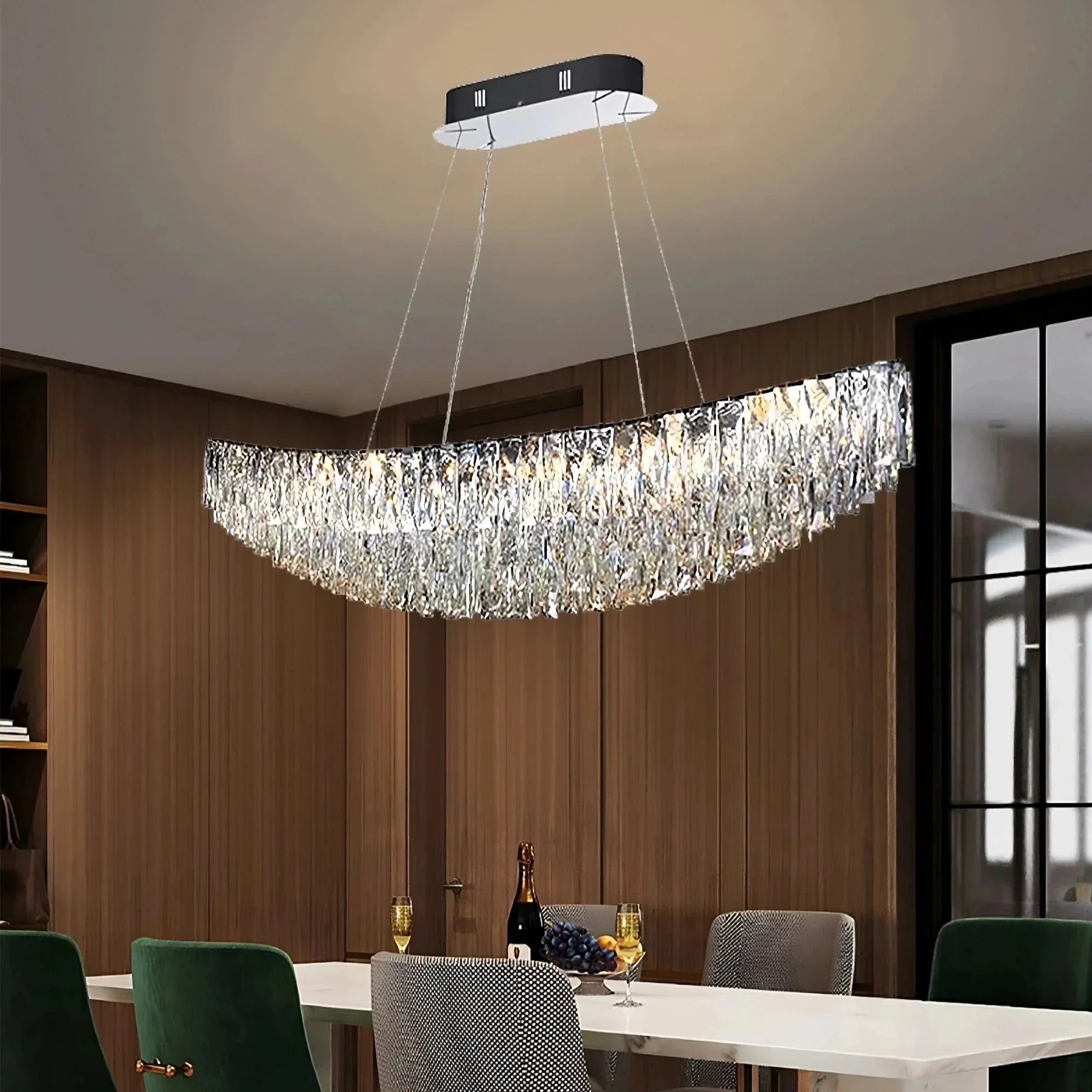 Clear Crystal Round chandelier - Iris Lane for dining room view 2