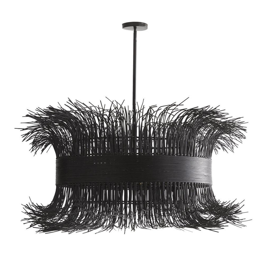 Black Rattan chandelier - Ion Gleam for dining room view 1
