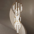 Gold Acrylic Linear chandelier - Soren Bay for dining room view 1