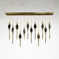 Clear Acrylic Linear chandelier - Solene Stone for dining room view 1