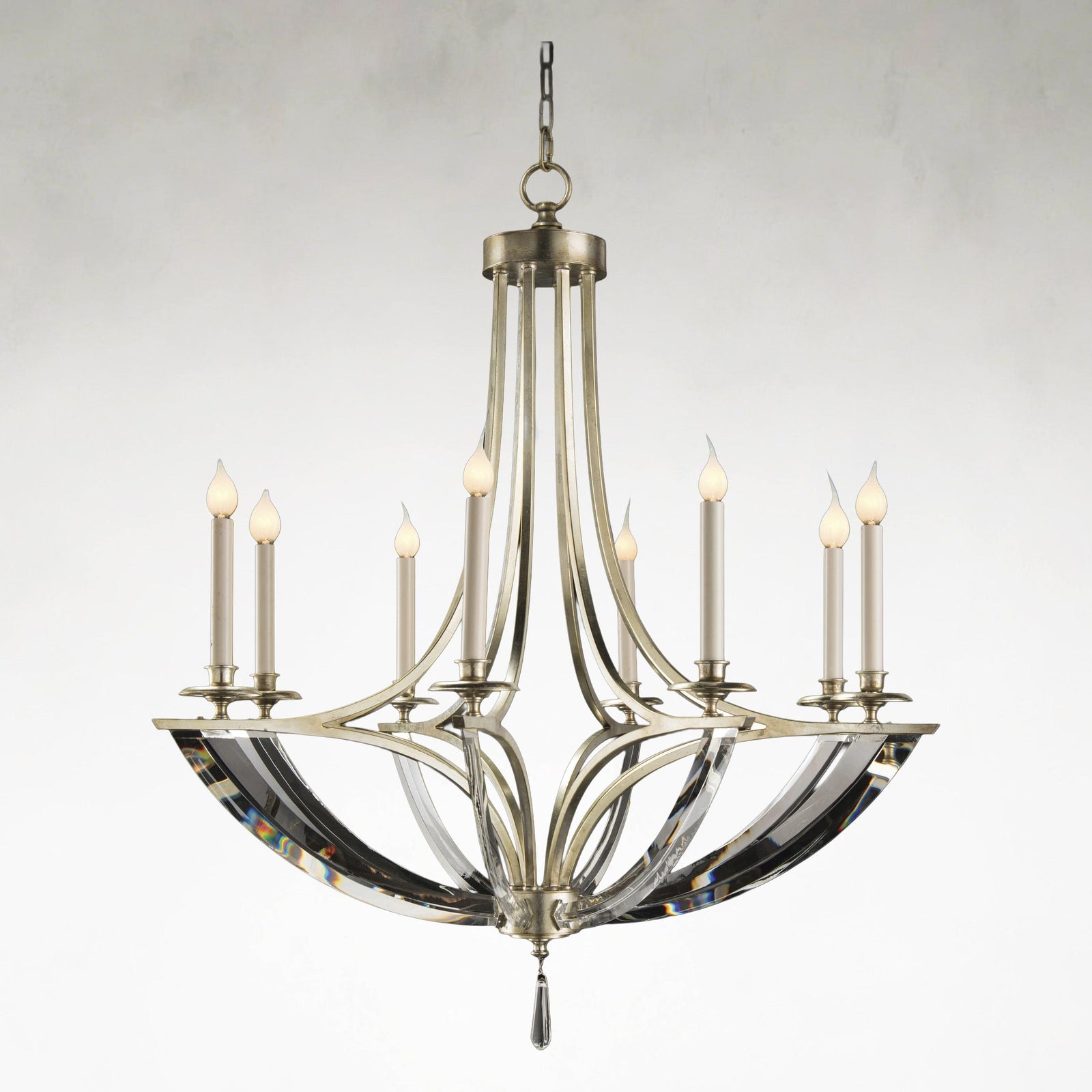Silver Crystal chandelier - Hollis Stone for dining room view 1