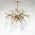 Brass Acrylic Linear chandelier - Alden Stone for dining room view 1
