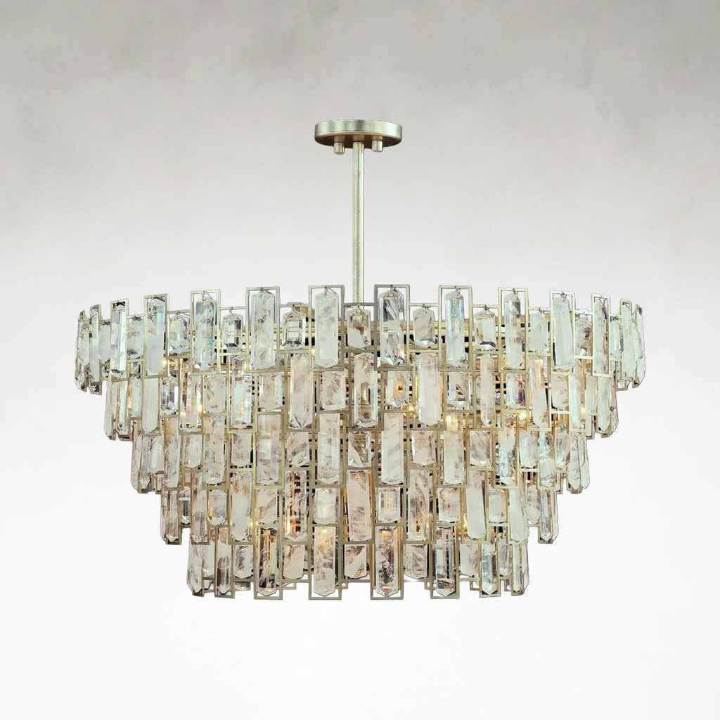 White Crystal chandelier - Jovie Stone for dining room view 1