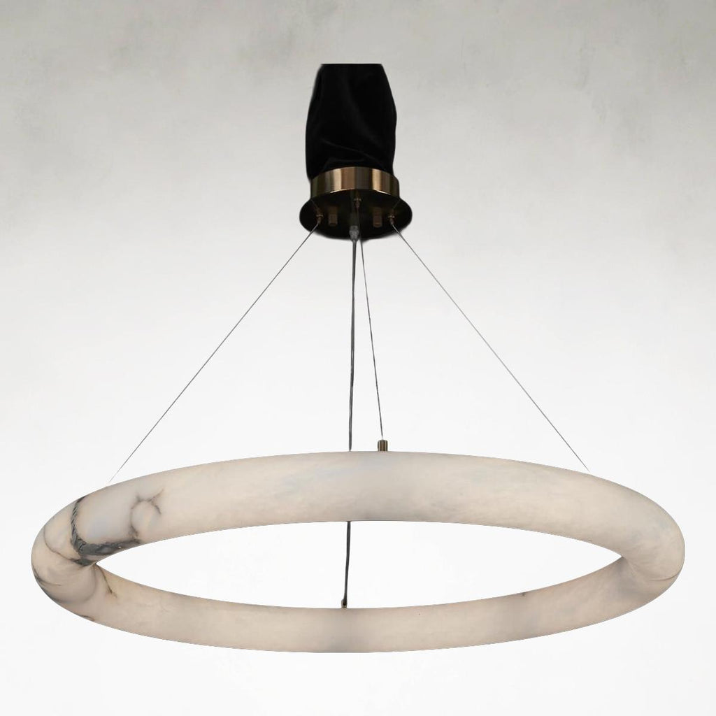 Antique Brass Alabaster Linear chandelier - Nico Stone for dining room view 1