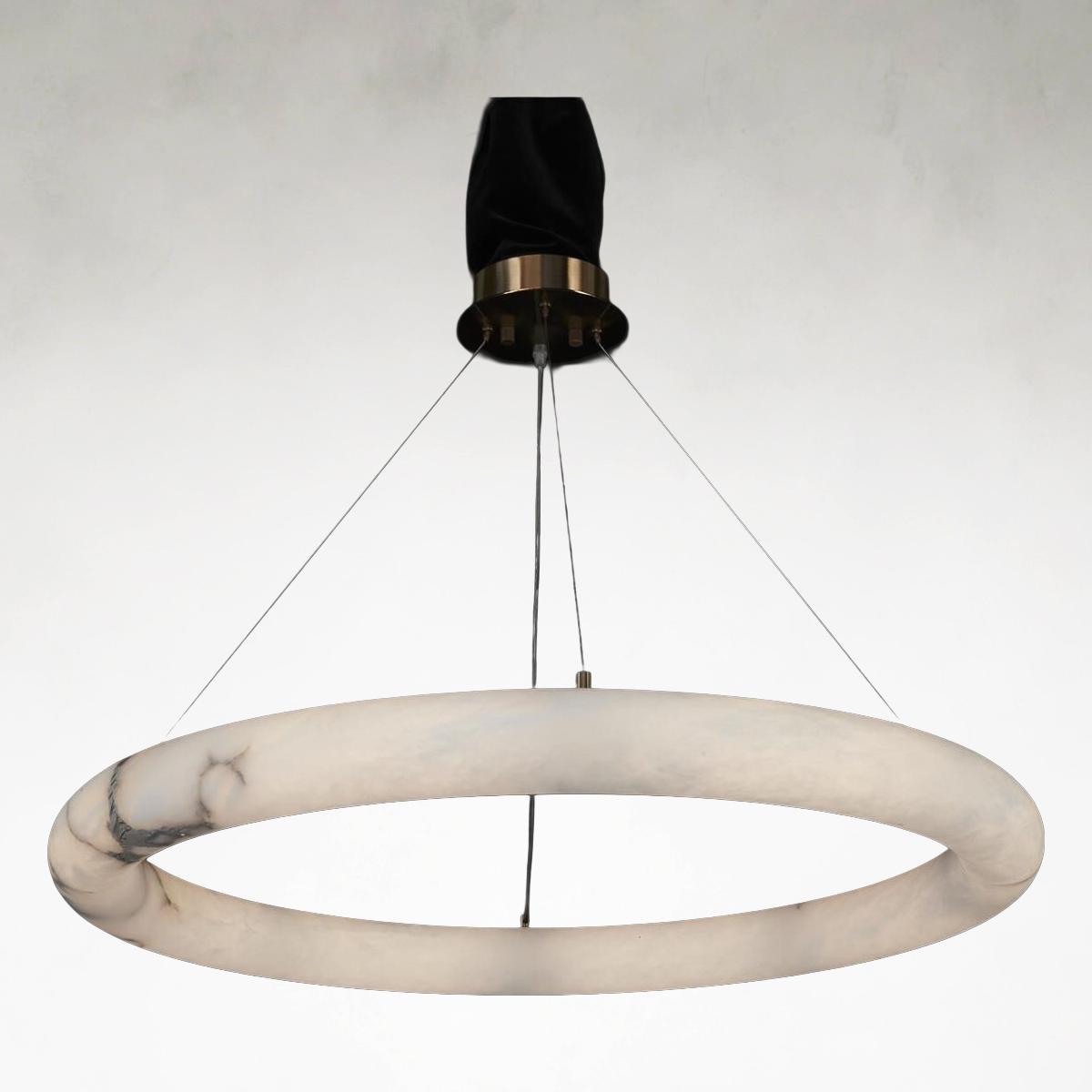 Antique Brass Alabaster Linear chandelier - Nico Stone for dining room view 1