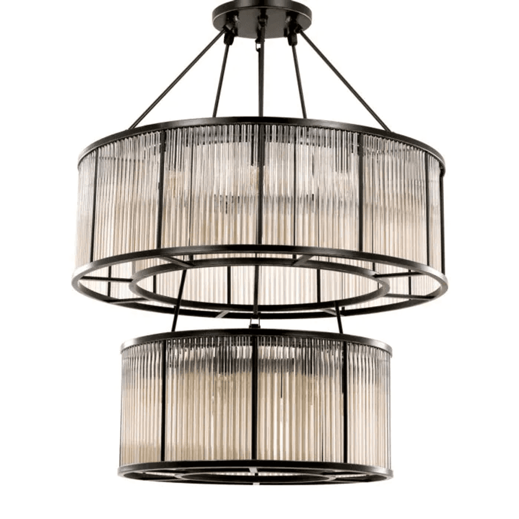 Black Glass chandelier - Rhea Verge for dining room view 2