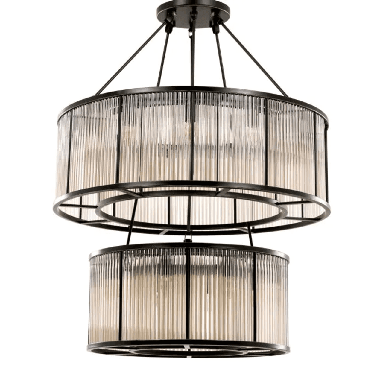 Black Glass chandelier - Rhea Verge for dining room view 2