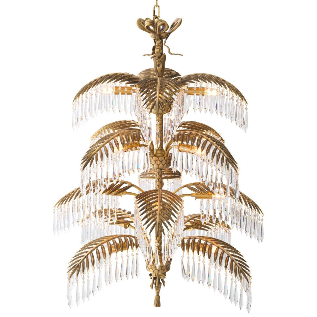 Antique Brass Crystal chandelier - Yara Verge for dining room view 3