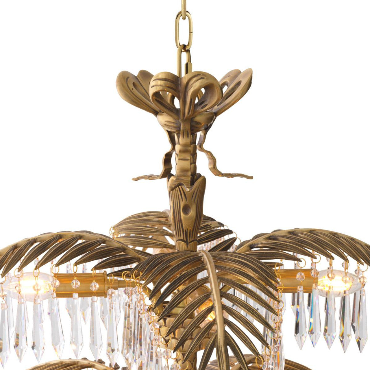Antique Brass Crystal chandelier - Yara Verge for dining room view 5