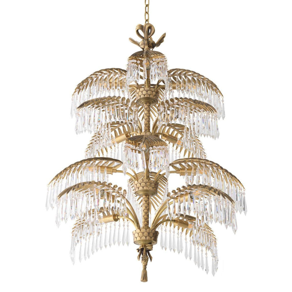 Antique Brass Crystal chandelier - Yara Verge for dining room view 4